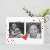 Aangepaste foto voor moderne rode harten Valentijn Feestdagenkaart (Staand voorkant)
