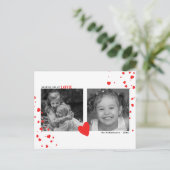 Aangepaste foto voor moderne rode harten Valentijn Feestdagenkaart (Staand voorkant)