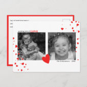 Aangepaste foto voor moderne rode harten Valentijn Feestdagenkaart (Voorkant / Achterkant)