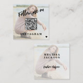 Aangepaste foto voor moderne sociale media QR CODE Vierkante Visitekaartje (Voorkant / Achterkant)