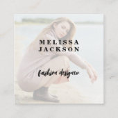 Aangepaste foto voor moderne sociale media QR CODE Vierkante Visitekaartje (Achterkant)