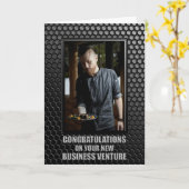 Aangepaste foto voor nieuwe business Black Geometr Kaart (Gele Bloem)