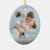 Aangepaste foto voor onze eerste kerstmis samen me keramisch ornament (Rechts)