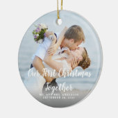 Aangepaste foto voor onze eerste kerstmis samen me keramisch ornament (Links)