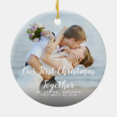 Aangepaste foto voor onze eerste kerstmis samen me keramisch ornament (Achterkant)