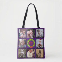 Aangepaste foto voor prettige kerstmis - Collage Tote Bag