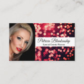 Aangepaste foto voor Professional Red Bokeh Visitekaartje (Voorkant)