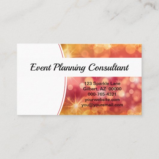 Aangepaste foto voor professionele koraal Bokeh Sp Visitekaartje (Achterkant)