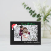 Aangepaste foto voor Santa Hat en Deer Briefkaart (Staand voorkant)