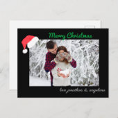 Aangepaste foto voor Santa Hat en Deer Briefkaart (Voorkant / Achterkant)