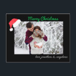 Aangepaste foto voor Santa Hat en Deer Briefkaart<br><div class="desc">Stuur een beetje vakantieliefhebber met deze postkaart.</div>