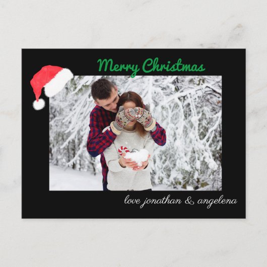 Aangepaste foto voor Santa Hat en Deer Briefkaart (Voorkant)