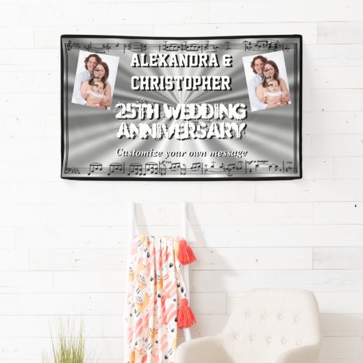 Aangepaste foto voor Silver bruiloft Spandoek (Insitu)