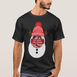 Aangepaste foto voor Snowman-kerstfeest T-Shirt