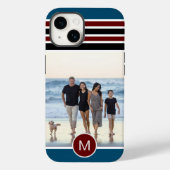 Aangepaste foto voor stijlvol blauw rood gestreept Case-Mate iPhone case (Achterkant)