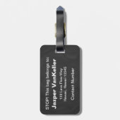 Aangepaste foto voor stoppen met Java Bagagelabel (Achterkant verticaal)