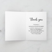 Aangepaste foto voor sympathie Memorial Funeral Bedankkaart (Binnen)