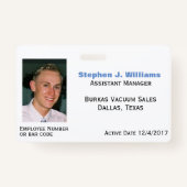 Aangepaste foto voor werknemers badge (Voorkant)