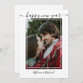 Aangepaste foto voor zwart en wit, fijn nieuwjaar feestdagenkaart (Voorkant / Achterkant)