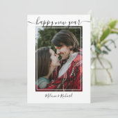 Aangepaste foto voor zwart en wit, fijn nieuwjaar feestdagenkaart (Staand voorkant)