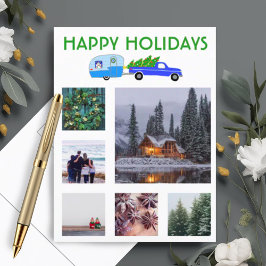 AANGEPASTE FOTO Vrachtwagen Camper Kerstvakantie Briefkaart