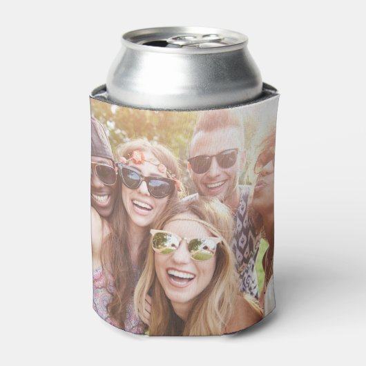Aangepaste foto vrienden groep persoonlijk leuk blikjeskoeler (Blikje Voorkant)