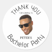 Aangepaste foto vrijgezellenfeest Dank u Ronde Sticker (Voorkant)