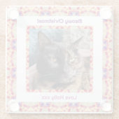 Aangepaste Foto Vrolijk Kerstfeest Jolly Pet Cat K Glazen Onderzetter (Achterkant)
