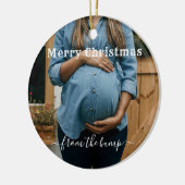 aangepaste foto vrolijk kerstfeest vanaf de bult keramisch ornament (Links)