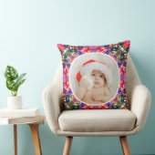 Aangepaste foto Vrolijk Kerstmis Modern Kleurrijk Kussen (Stoel)