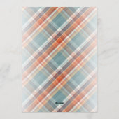 Aangepaste foto Vrolijke Thanksgiving Plaid Patter Feestdagenkaart (Achterkant)