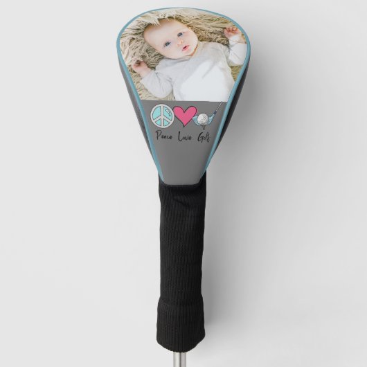 Aangepaste foto Vrouw Oma Moeder Vrede Liefde Golf Golfheadcover (Voorkant)