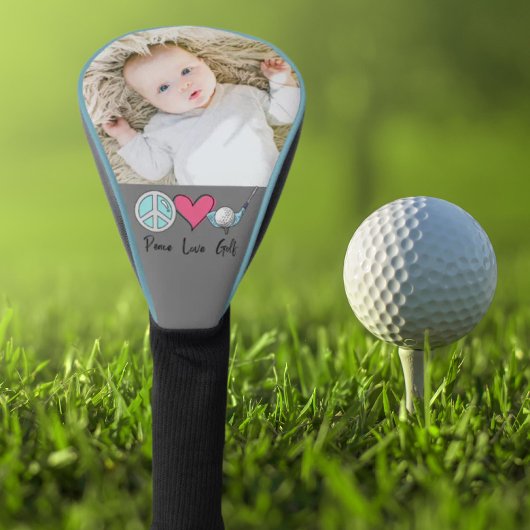 Aangepaste foto Vrouw Oma Moeder Vrede Liefde Golf Golfheadcover