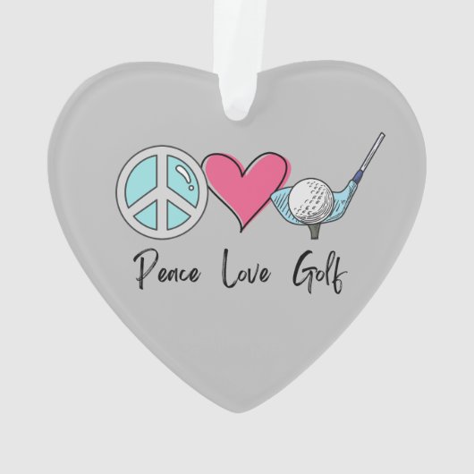 Aangepaste foto Vrouw Oma Moeder Vrede Liefde Golf Ornament (achterkant)