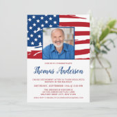 Aangepaste foto VS vlag militaire aftredingspartij Kaart (Staand voorkant)