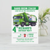 Aangepaste foto vuilniswagen Verjaardagsfeest Kaart (Staand voorkant)