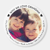 Aangepaste foto waarom we oma lief vinden magneet (Voorkant)