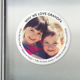 Aangepaste foto waarom we opa liefhebben magneet