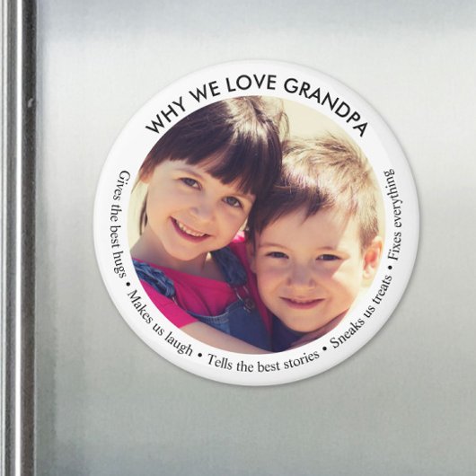 Aangepaste foto waarom we opa liefhebben magneet