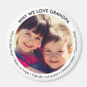 Aangepaste foto waarom we opa liefhebben magneet (Voorkant)