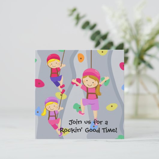 Aangepaste foto Wall Birthday Invitation Kaart (Staand voorkant)