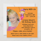 Aangepaste foto Wall Birthday Invitation Kaart (Achterkant)