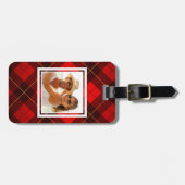 Aangepaste foto Wallace tartan achtergrond Bagagelabel (Voorkant horizontaal)