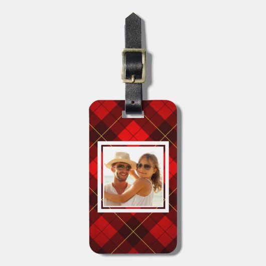 Aangepaste foto Wallace tartan achtergrond Bagagelabel (Voorkant verticaal)