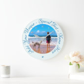 Aangepaste foto wandklok met uw foto's en tekst (Huis)