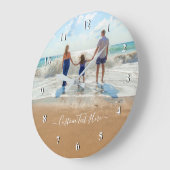 Aangepaste foto wandklok met uw foto's en tekst (Hoek)