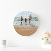 Aangepaste foto wandklok met uw foto's en tekst (Huis)