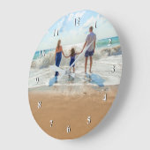 Aangepaste foto-wandklok Uw familie fotoontwerp Grote Klok (Hoek)