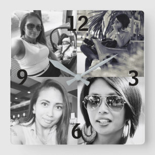 Aangepaste foto-wandklok vierkante klok