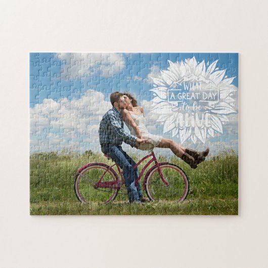 Aangepaste foto | Wat een geweldige dag om te leve Legpuzzel (Horizontaal)